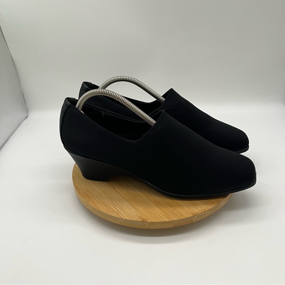 Basic Edition Black Nylon Stretch Loafer
Wedged Heel Size 8.5